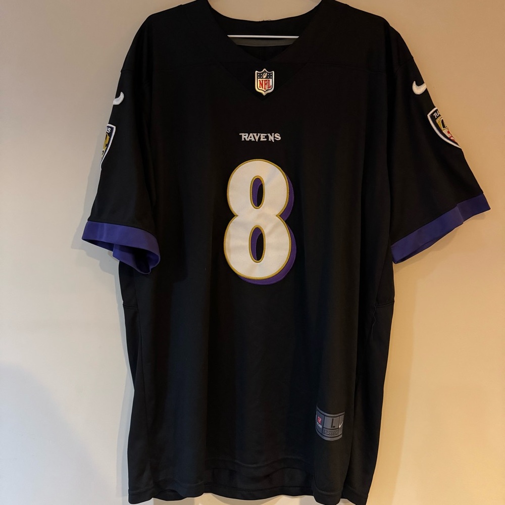 Lamar Jackson Baltimore Ravens NFL Nike Black Jersey size Large